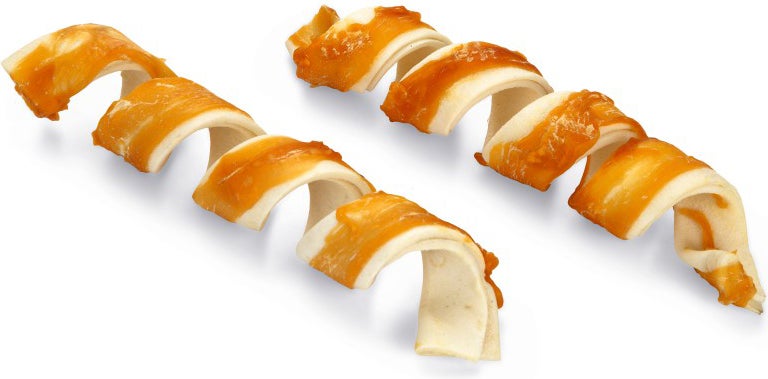 Beeztees kauwtwister rund met kip H 18 cm 2 stuks