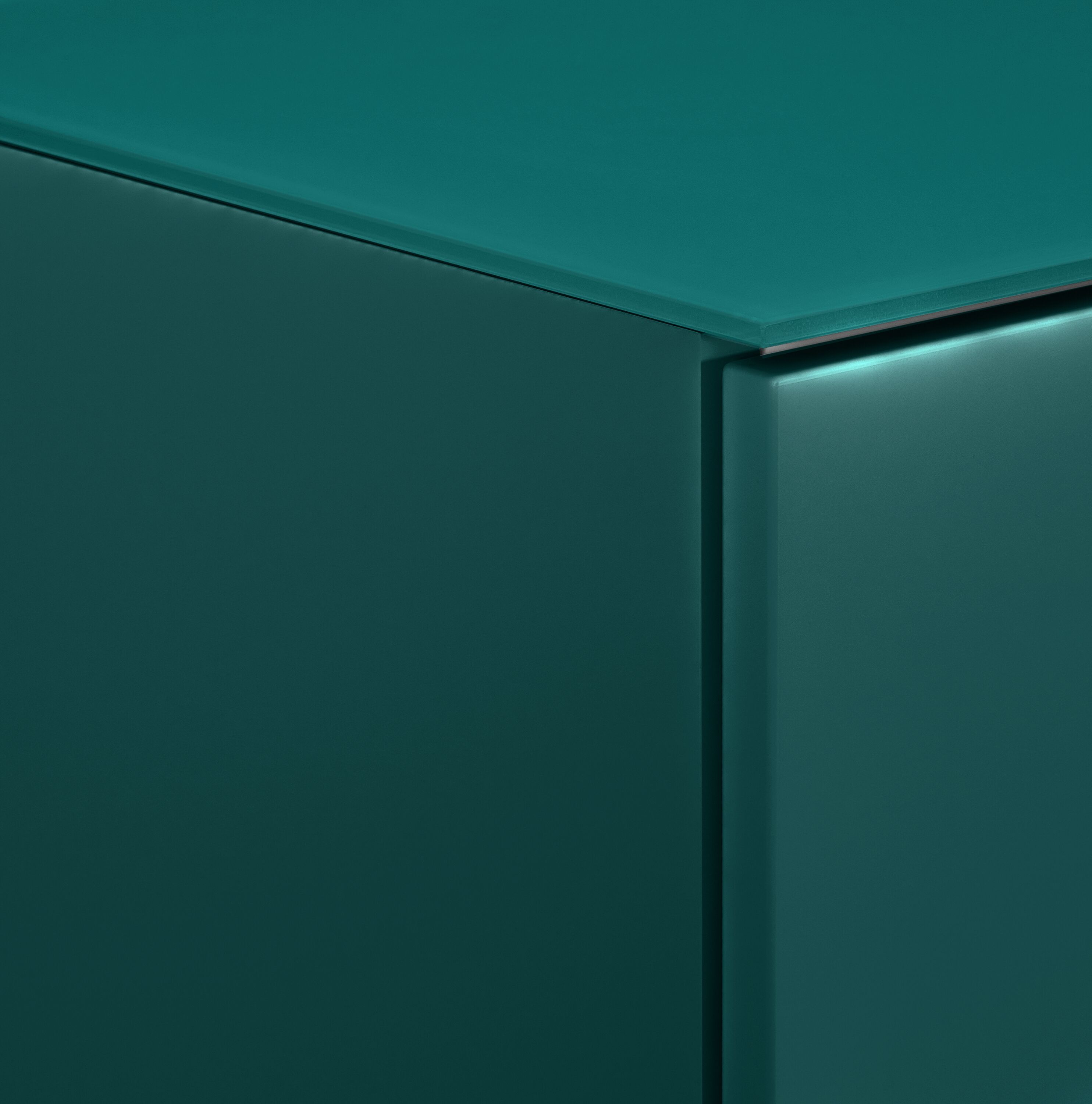 Sideboard - Petrol / B: 196.0 cm x T: 40.0 cm x H: 68.4 cm