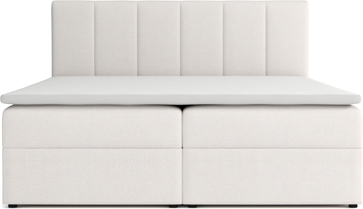 Lisa Boxspringbett mit Bettkästen H2/H3 Matratze und Topper (Beige, 180 x 200 cm)