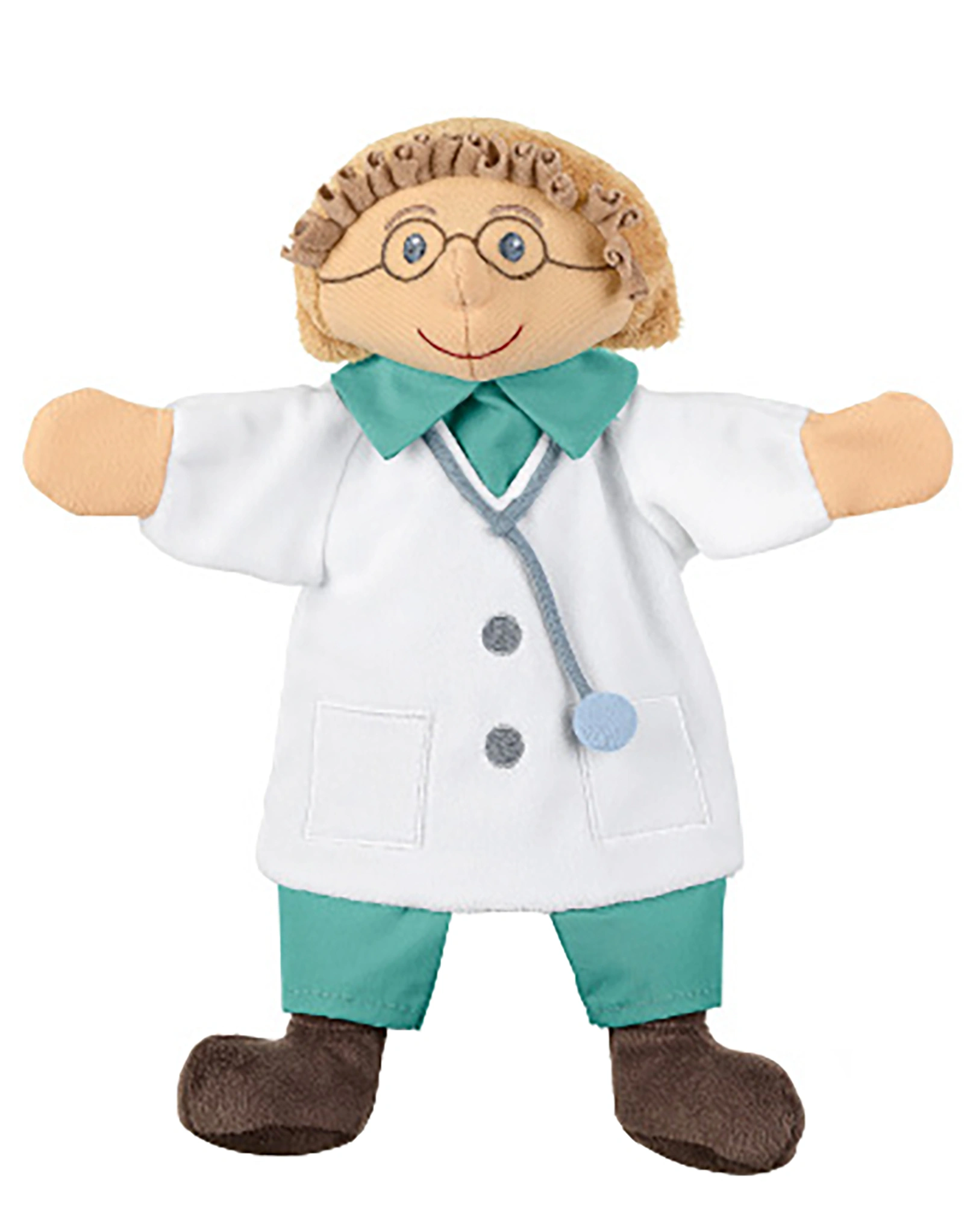 Handpuppe ARZT (28cm) in weiß