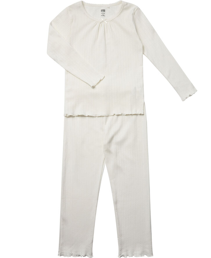 Magasin du Nord Collection Ava pointelle pyjamas GOTS Star white