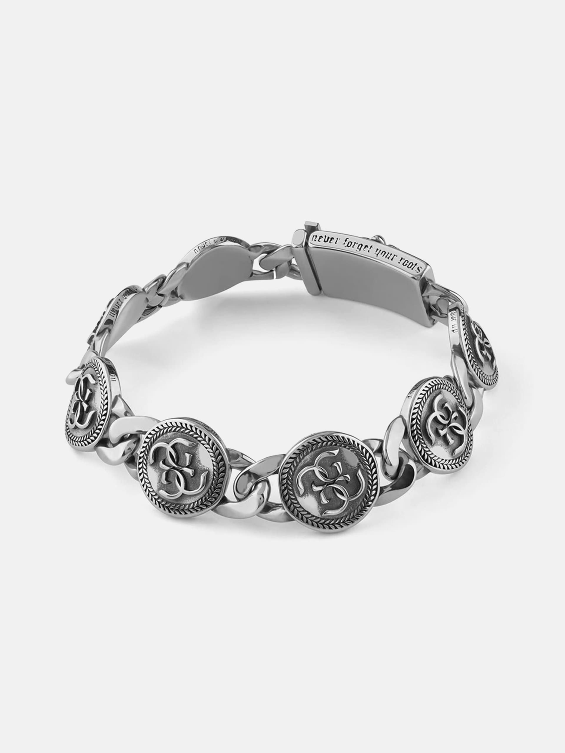 Pulseira Quattro G Coin em tom prateado