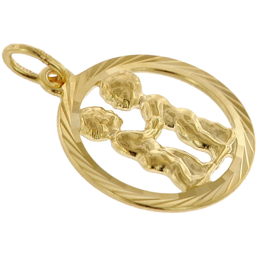 trendor Sternzeichen Zwilling 333 Gold + goldplattierte Kinder-Kette gold