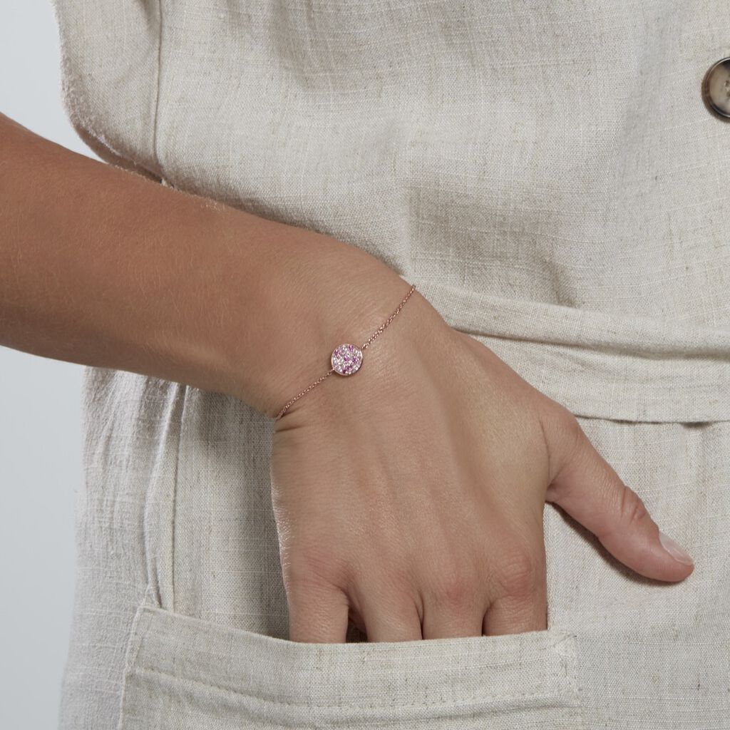 Bracelet Nelig Argent Rose Oxyde De Zirconium