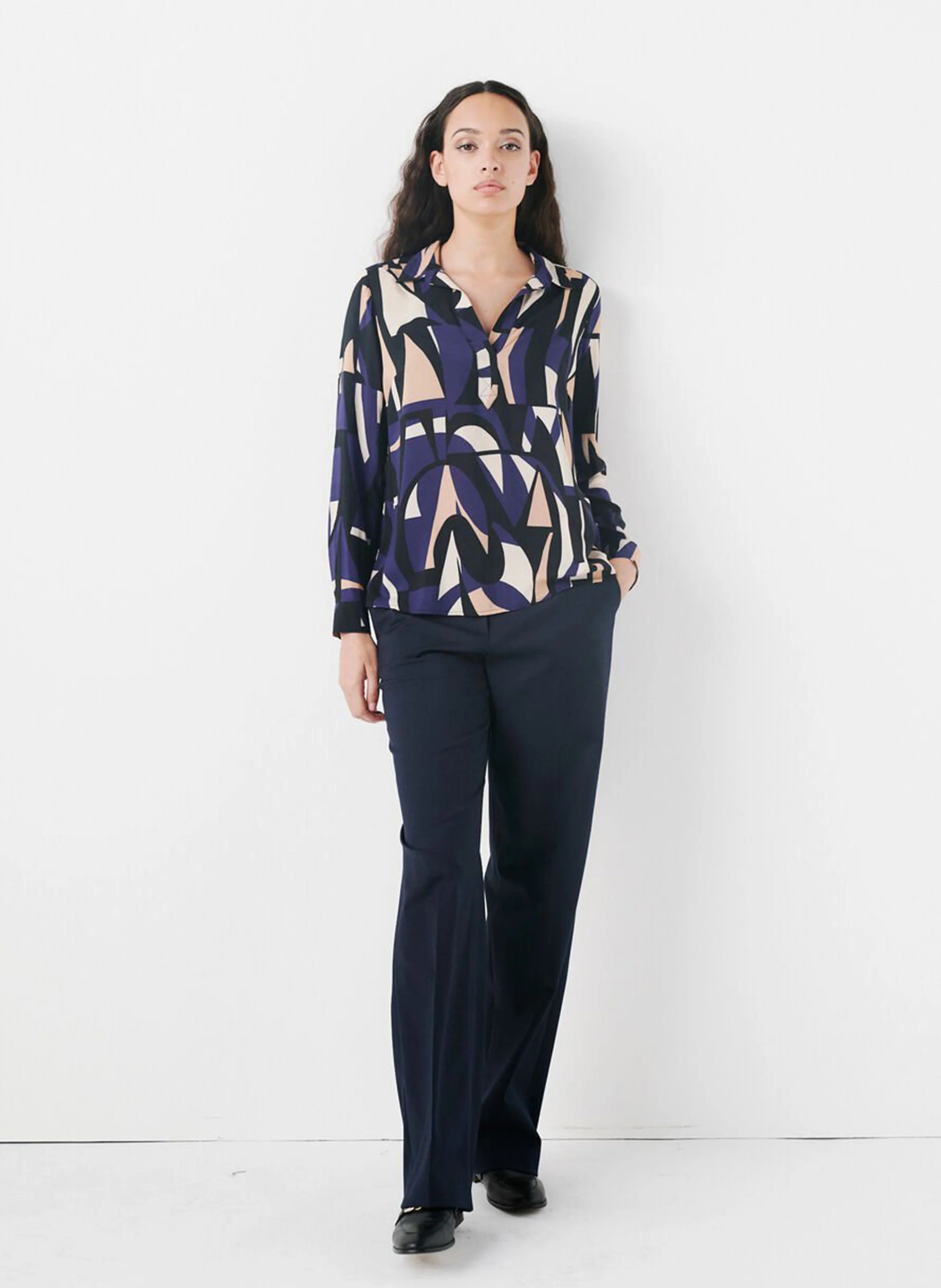 LOVELY2 - Chemise col classique imprimée | Bleu