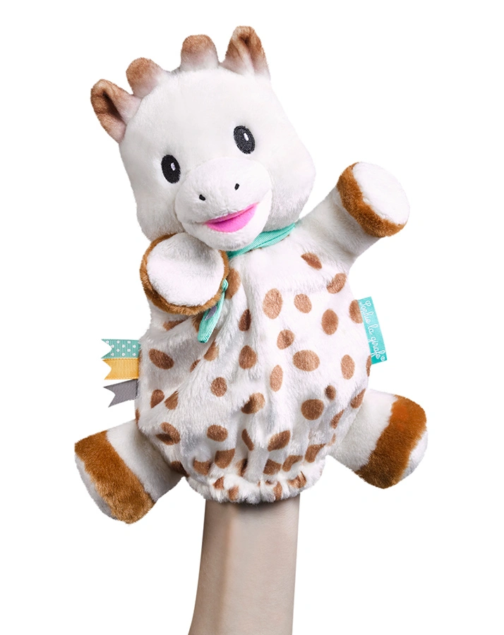 Handpuppe SOPHIE LA GIRAFE® aus Plüsch in creme