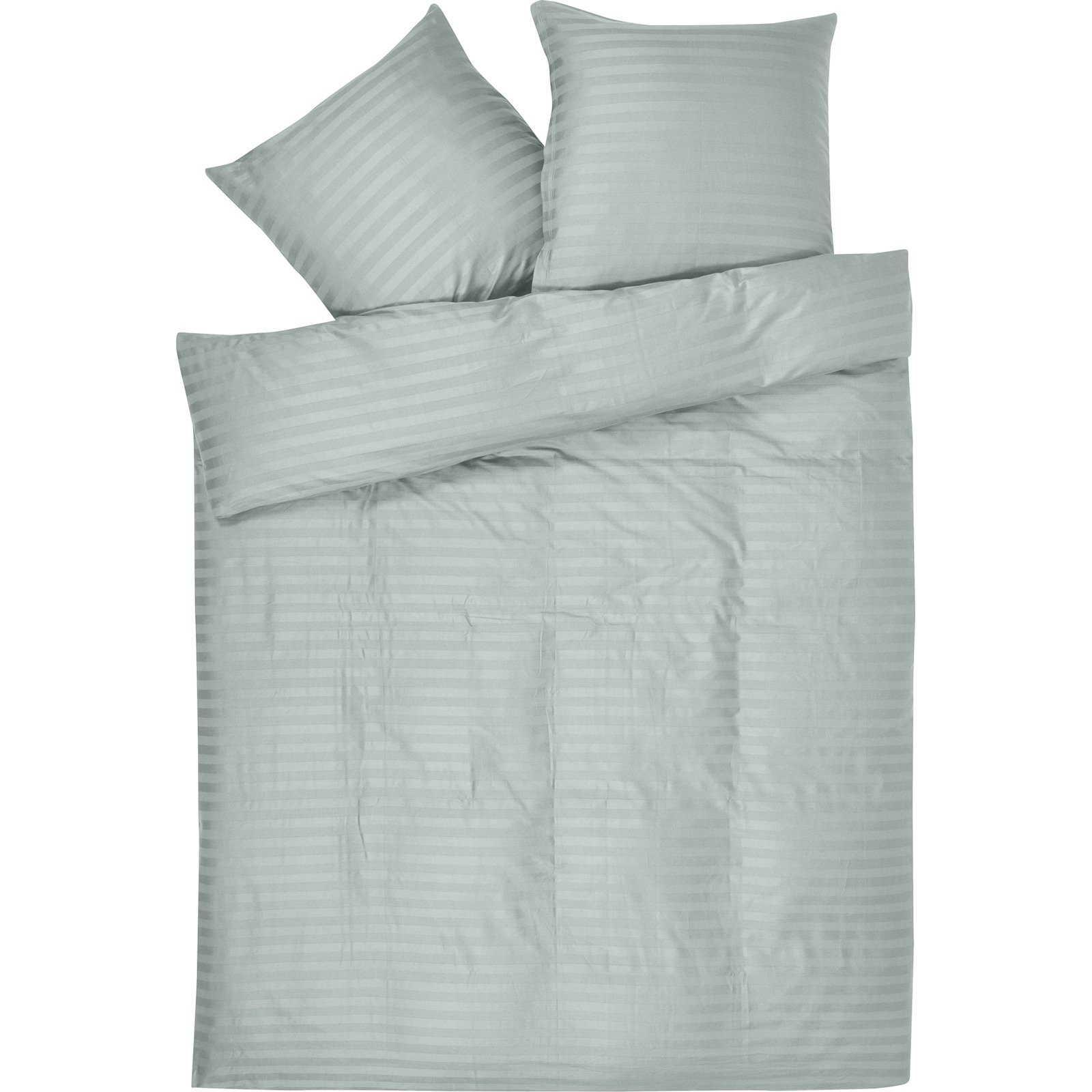 Bettwäsche Satin gestreift silber