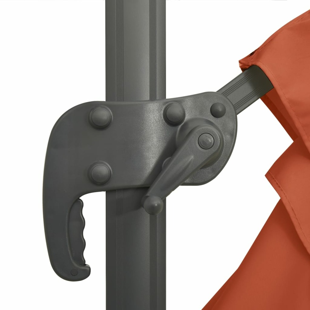 Parasol meuble de jardin déporté avec mât en aluminium 400 x 300 cm orange