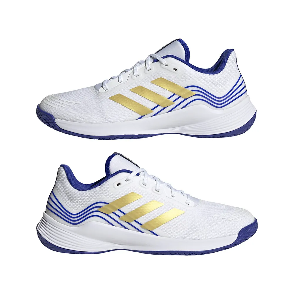 Adidas Performance NOVAFLIGHT PRIMEGREEN - Chaussures volleyball Homme white/gold/lucid blue