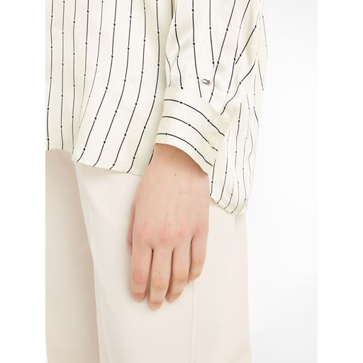 Tommy Hilfiger Satin Striped Fluid Skjorte, Mini Argyle/Ancient White, 42