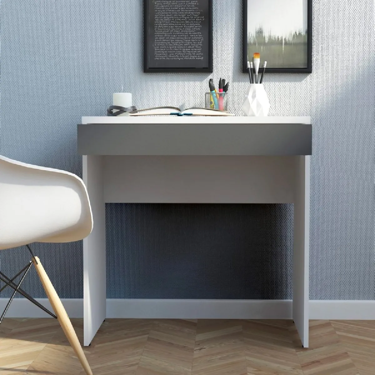 Alter Bureau linéaire - Blanc et Anthracite