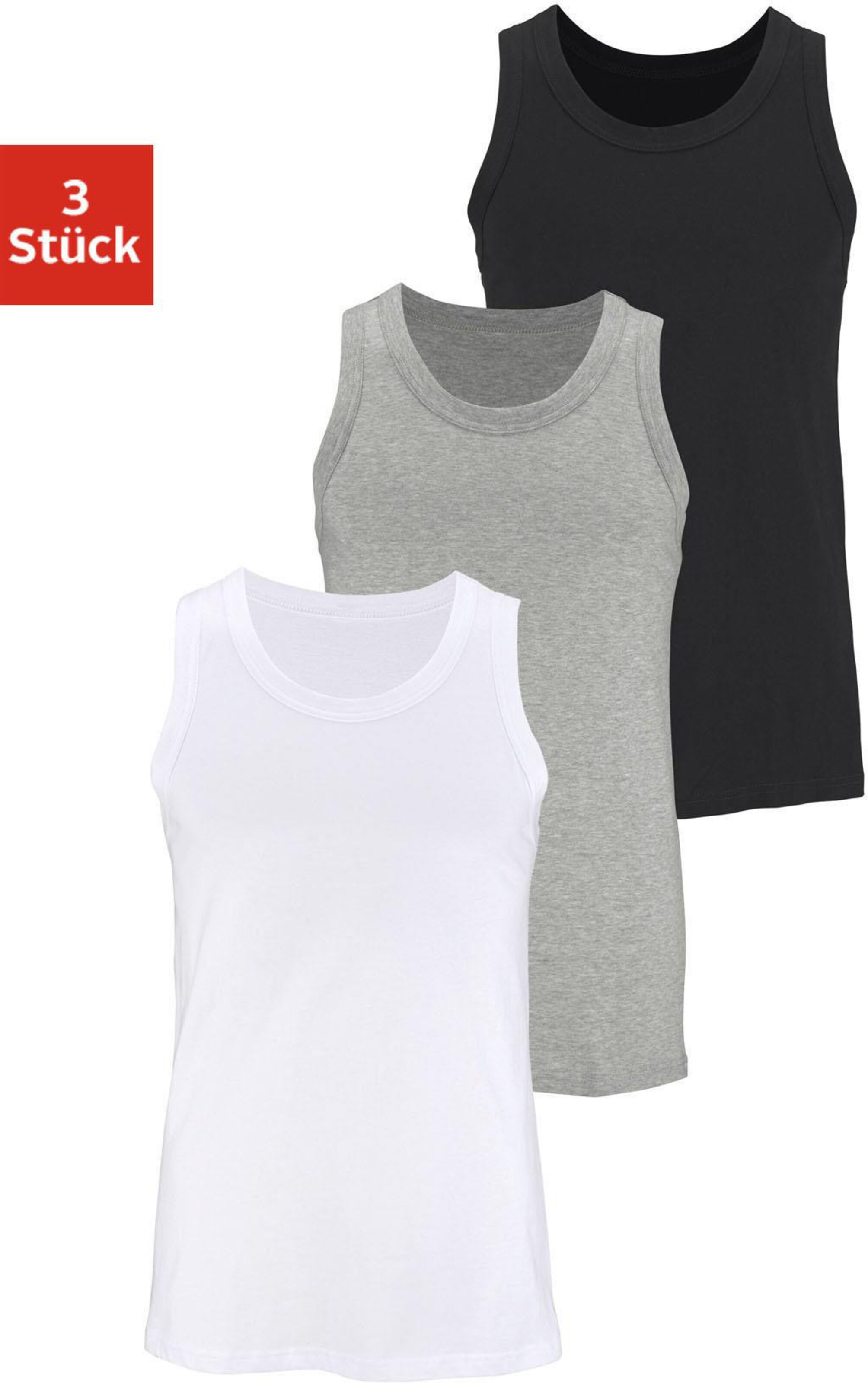 H.I.S Tanktop in grau-meliert, weiß, schwarz