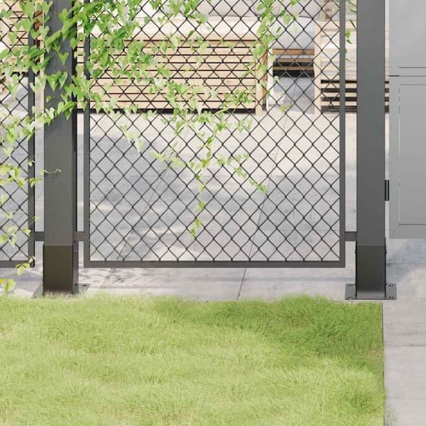 vidaXL Stolpebunner firkantet 4 stk 81x81 mm pulverlakkert stål