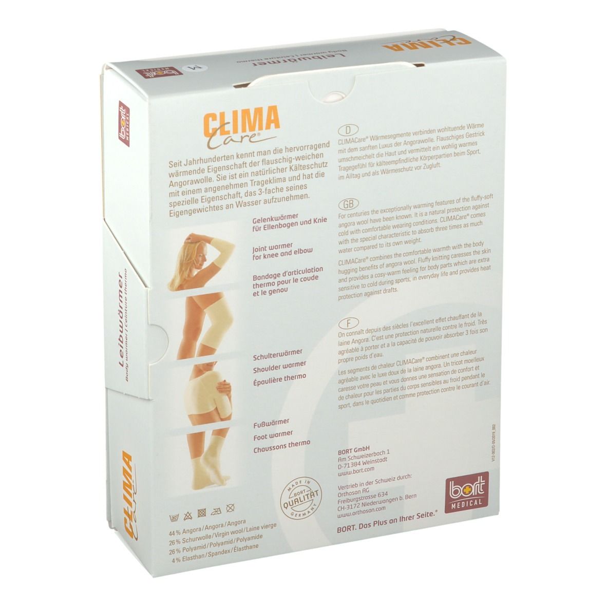 BORT CLIMACare® Leibwärmer Gr. M weiß