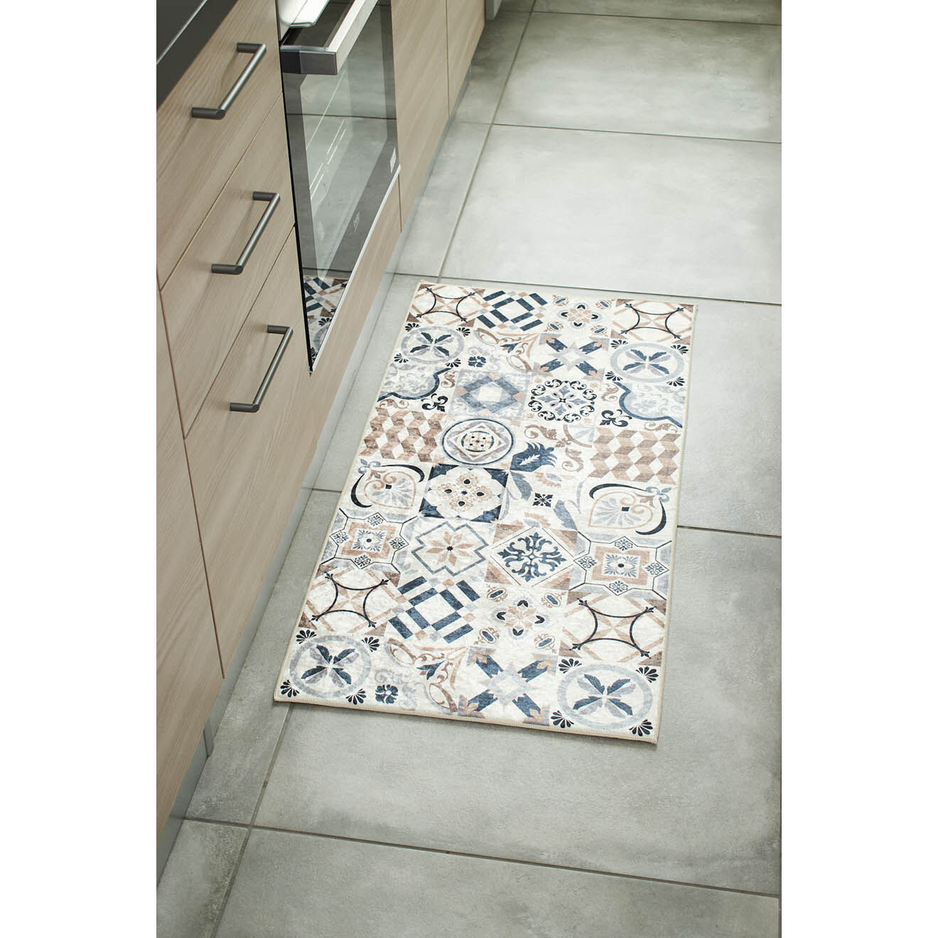 Nazar Rugs Tapis Azulejo 755 marron - 50x100 cm