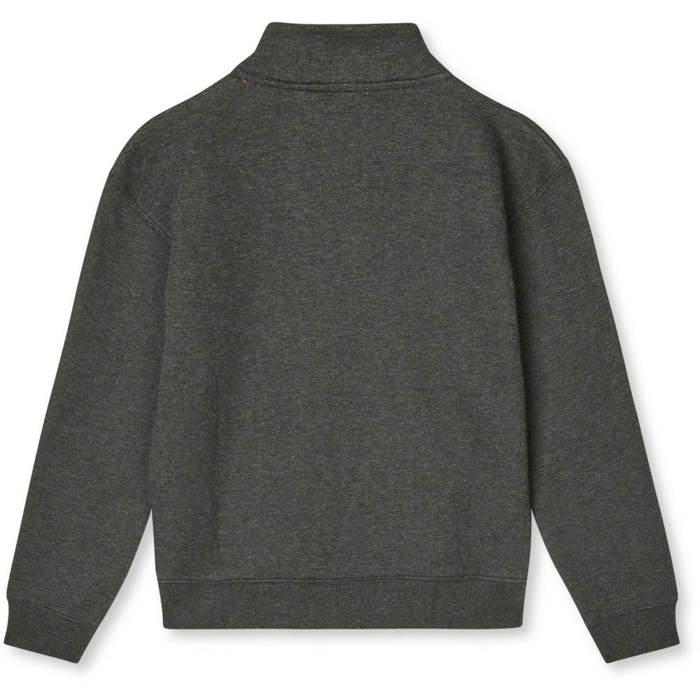 Køb Mads Nørgaard Charcoal Melange Mix Sweat Crewie Half Zip Sweatshirt
