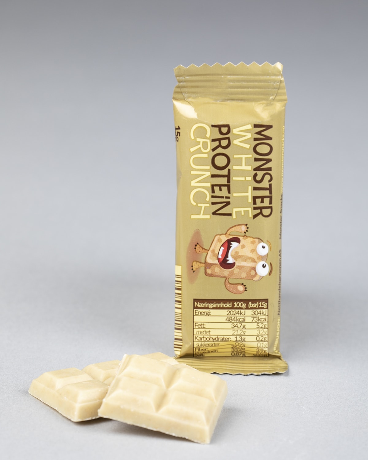 Monster Protein Crunch - Sukkerfri Hvit Sjokolade 10x15 - TIPAKNING