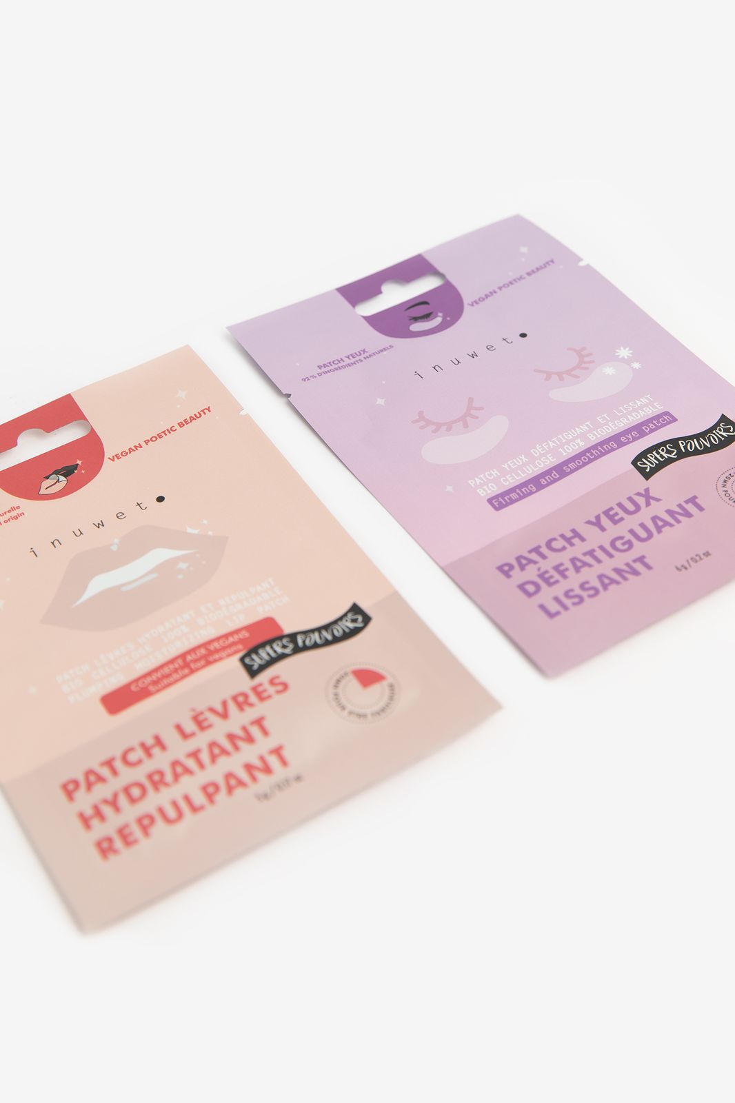 Inuwet duo skincare set eye- en lippads