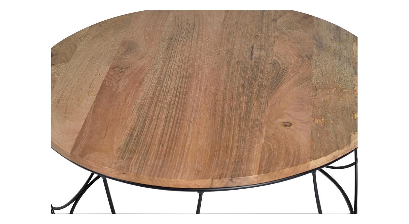 Table basse bois, métal marron 80x80x41cm - bois-métal