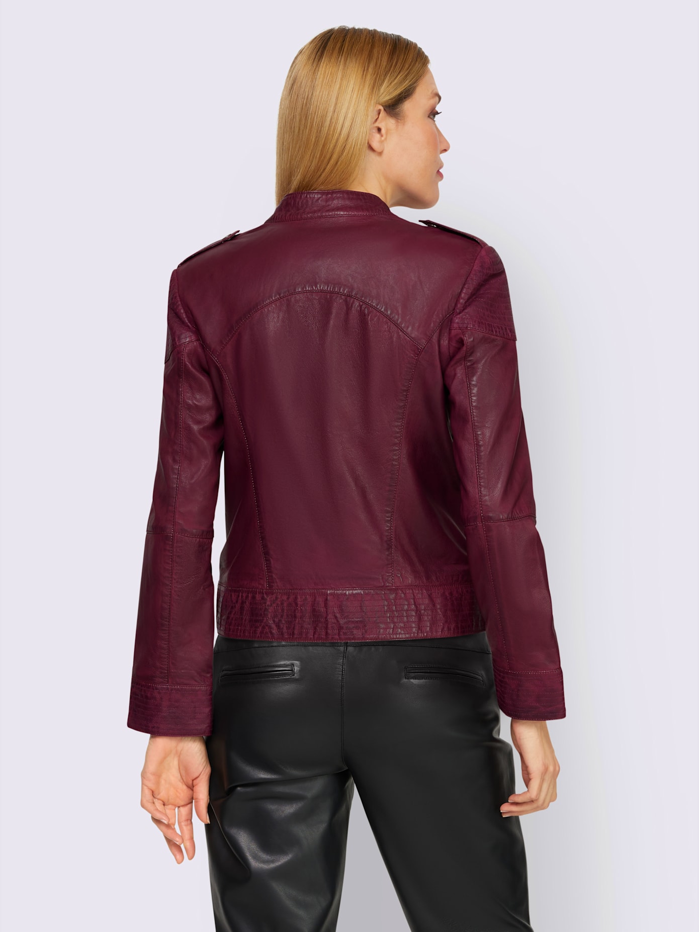 Veste en cuir délavé tendance