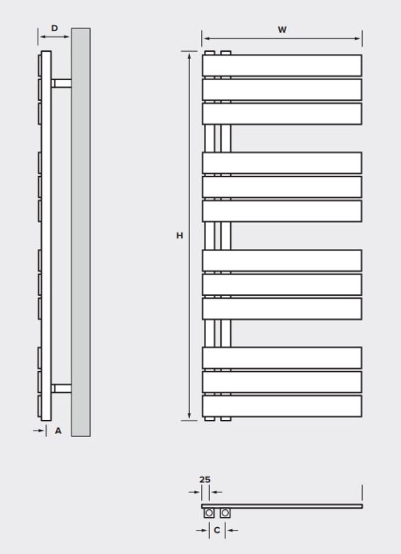 Eastbrook Helmsley design radiator 115x60cm mat grijs 786W