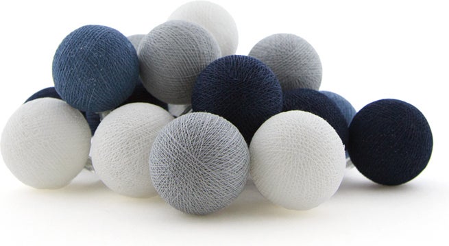 Cotton Ball Lights lichtsnoer River starter kit blauw/wit 7,4 m met 20 lampen
