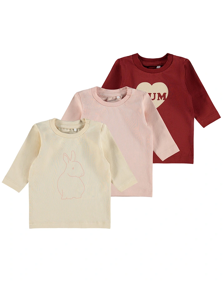 Langarmshirt NBFNILLY 3er-Pack in peach whip