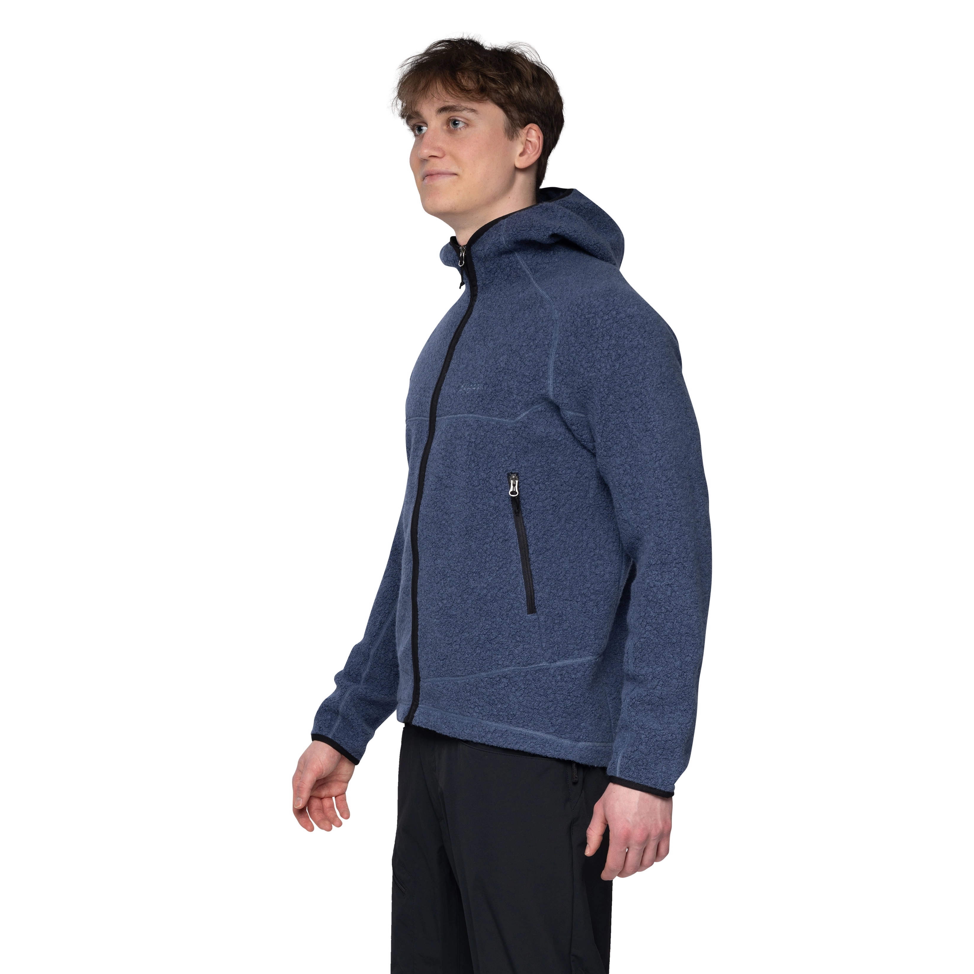 Vaagaa Merino Terry Midlayer Hoodie Men Granite Blue