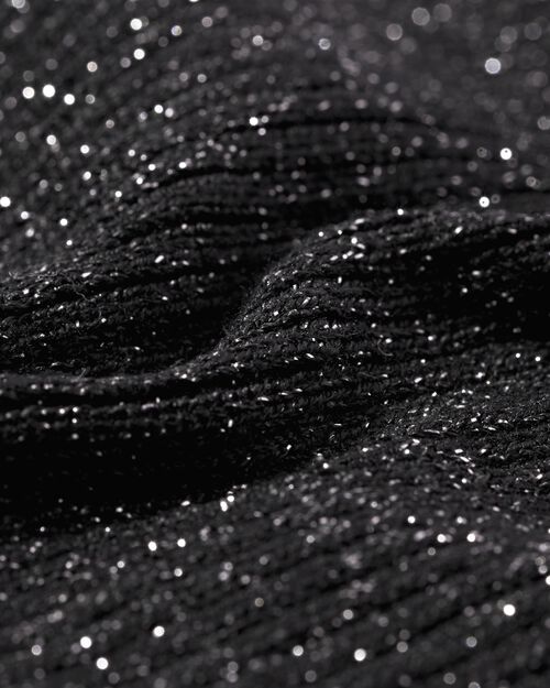 pull pour femme Louisa avec côtes et paillettes noir