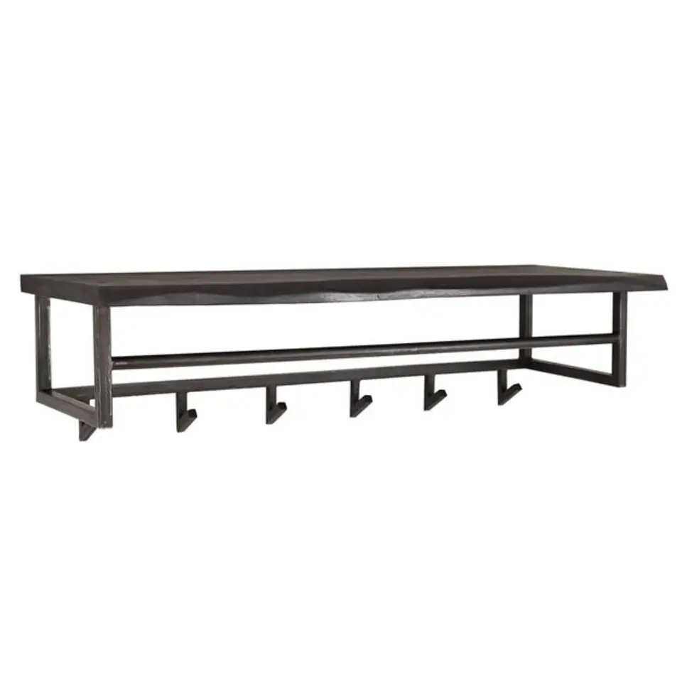Industriële kapstok Yme acaciahout metaal - 30x100x27 cm - Hout - Bruin