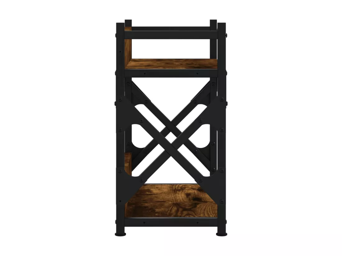 Support d'imprimante à 2 niveaux chêne fumé 40x20x40 cm