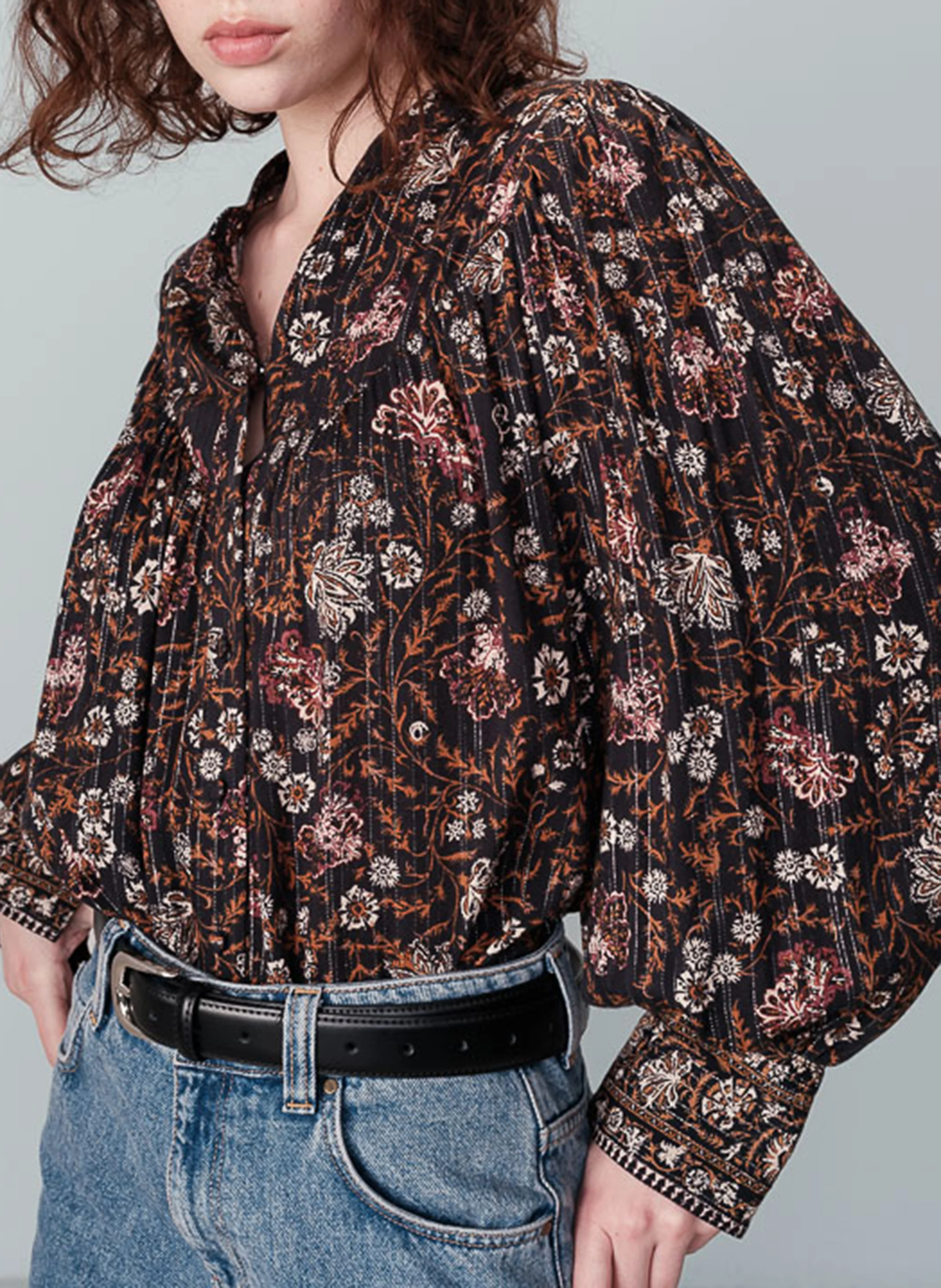 NUNCAS - Blouse col rond | Noir