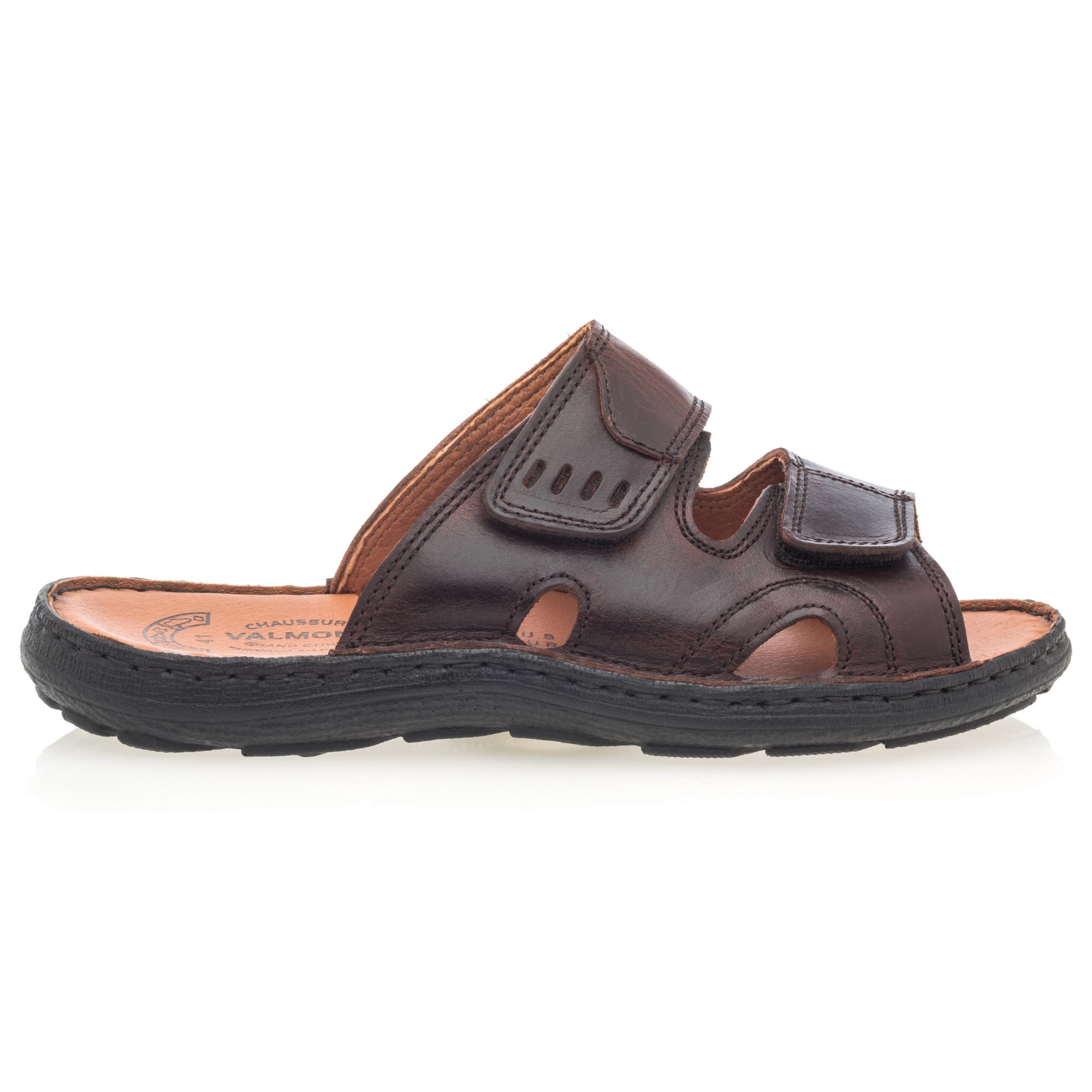 Mules Homme en cuir marron