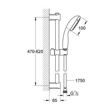 Grohe Vitalio Start doucheset Ø10 cm met 1 stand