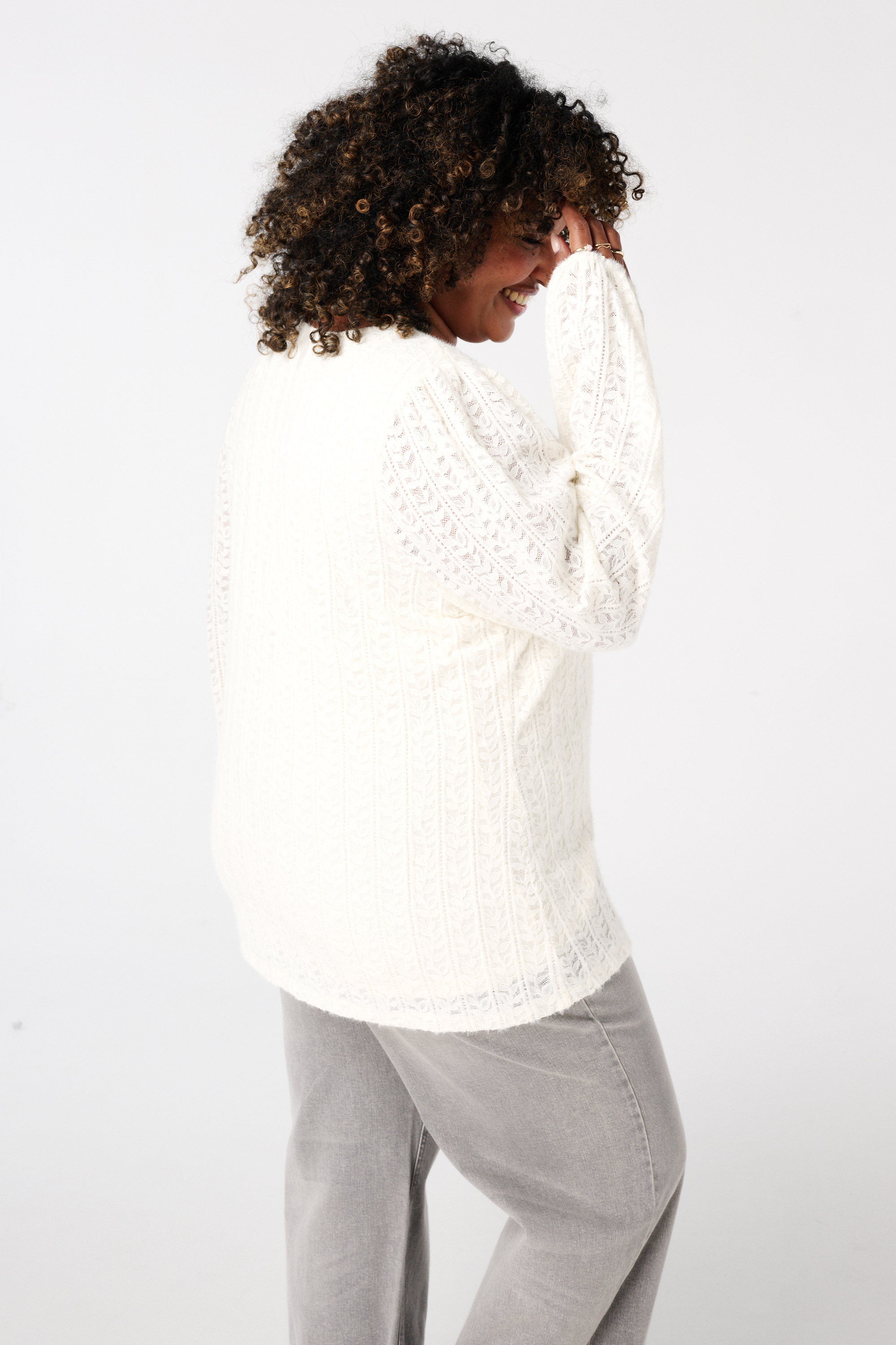 Top met kant Cream