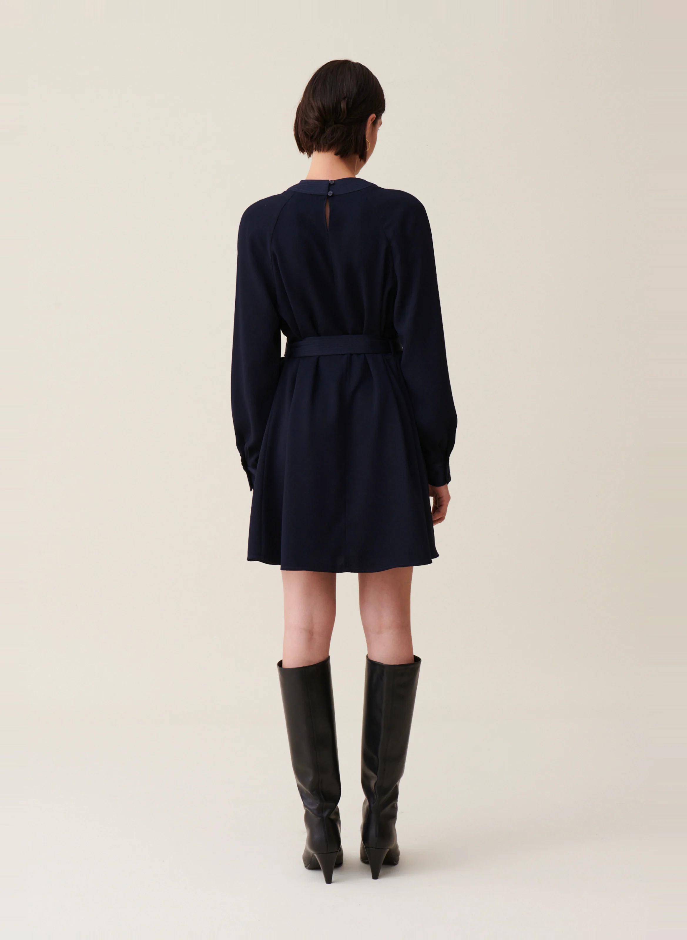 Robe babydoll ceinturée | Bleu