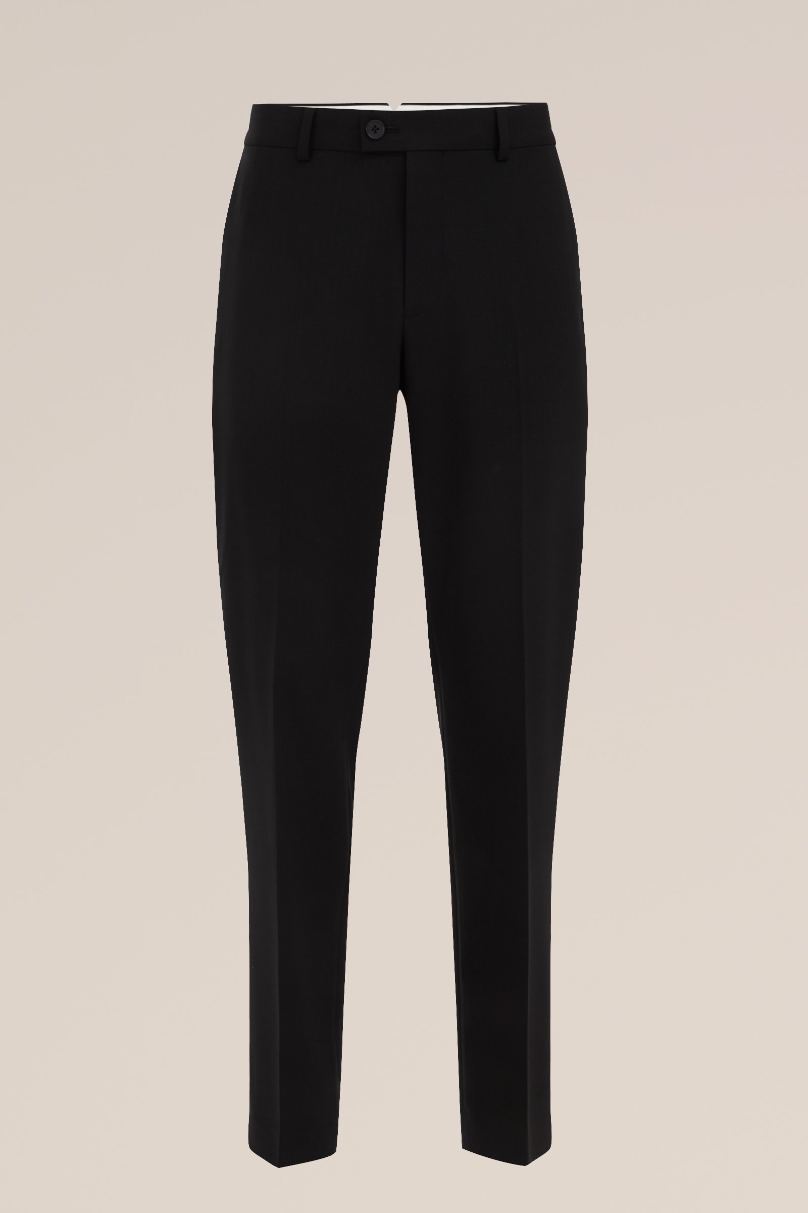 wol mix pantalon met structuur Van Gils Zwart