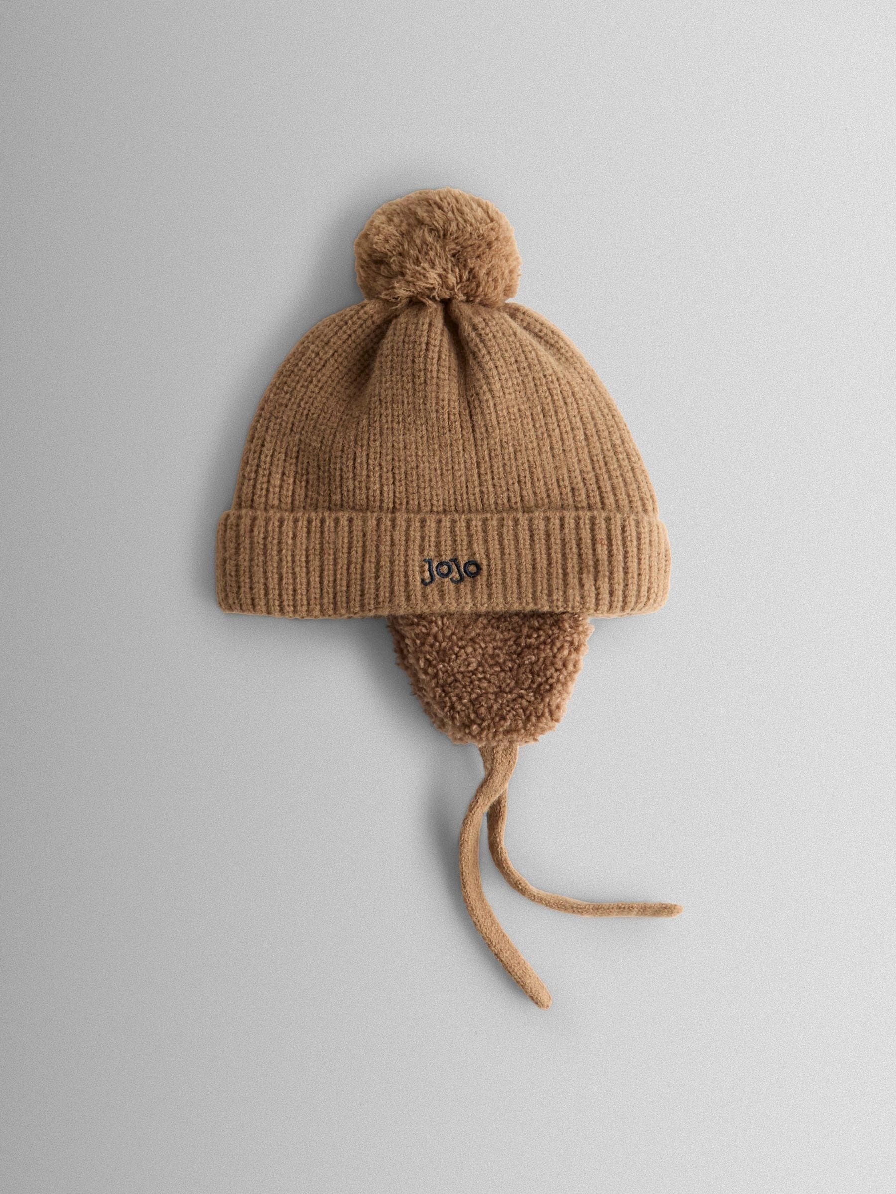 Pastelgeel - JoJo Maman Bébé Cosy Pom Pom Rib Hat