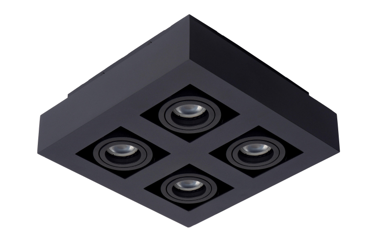 Lucide Xirax 4 spot dim to warm zwart
