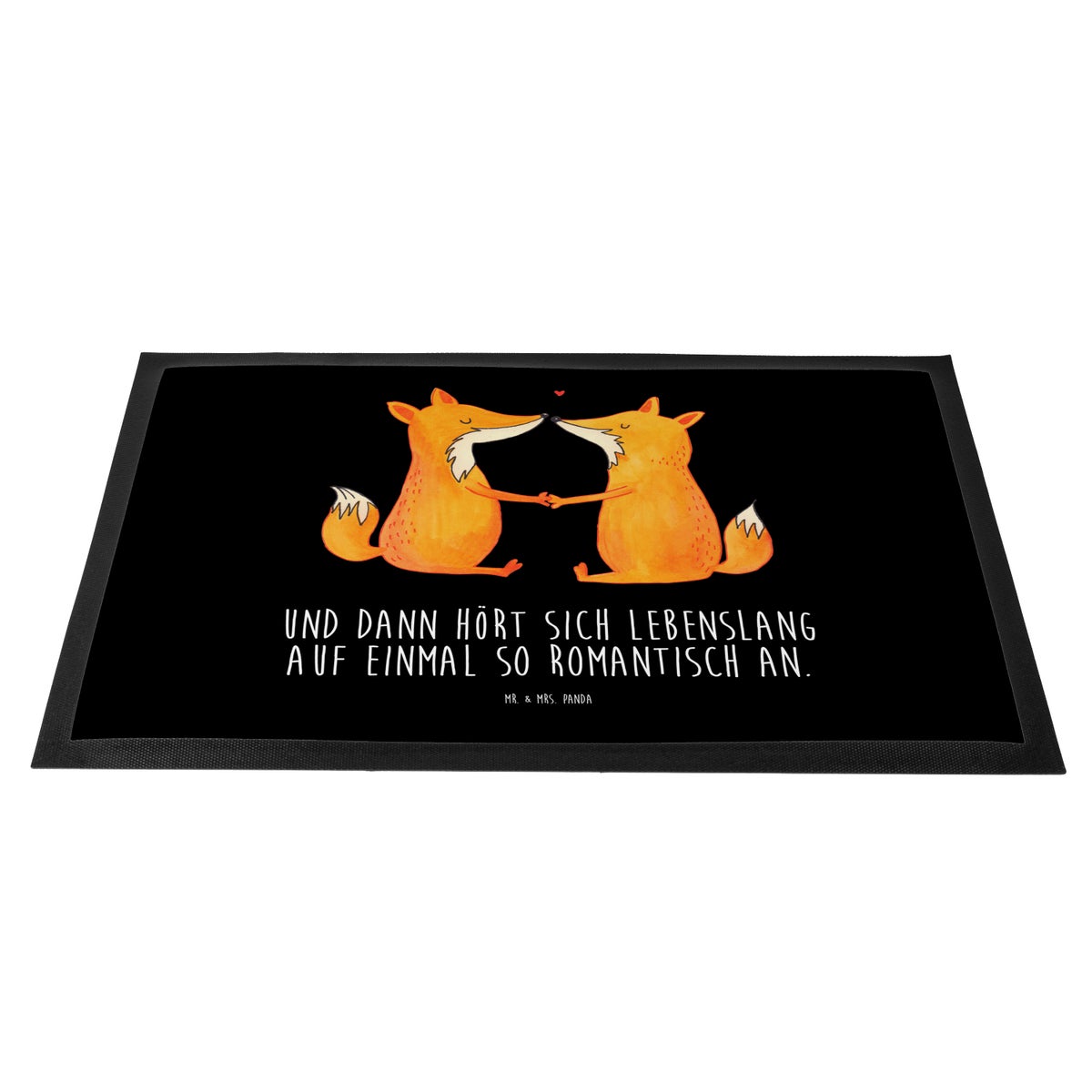 Mr. & Mrs. Panda 40 x 60 cm Deurmat Foxes Love - Zwart
