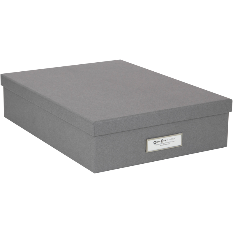 Bigso Box of Sweden Aufbewahrungsbox Oskar, 26 x 8.5 x 35 cm, grau