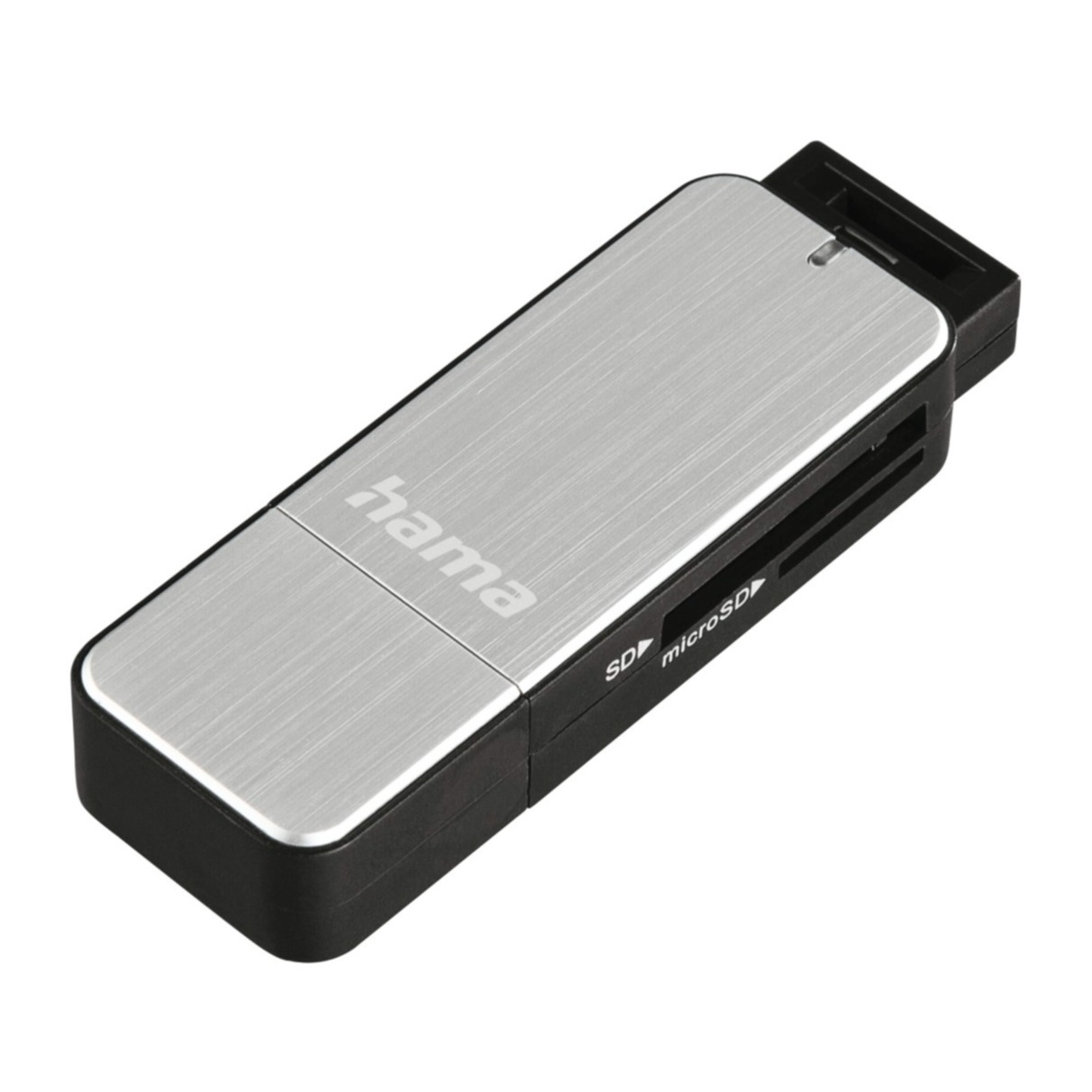 USB 3.0 Alu Kartenlesegerät Card Reader für SD und Micro SD Speicherkarten (00123900) - Silber / Schwarz