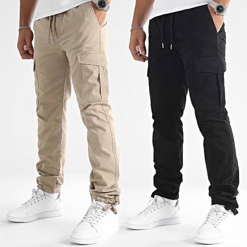 Lot De 2 Pantalons Cargo 2980 2978 Noir Beige