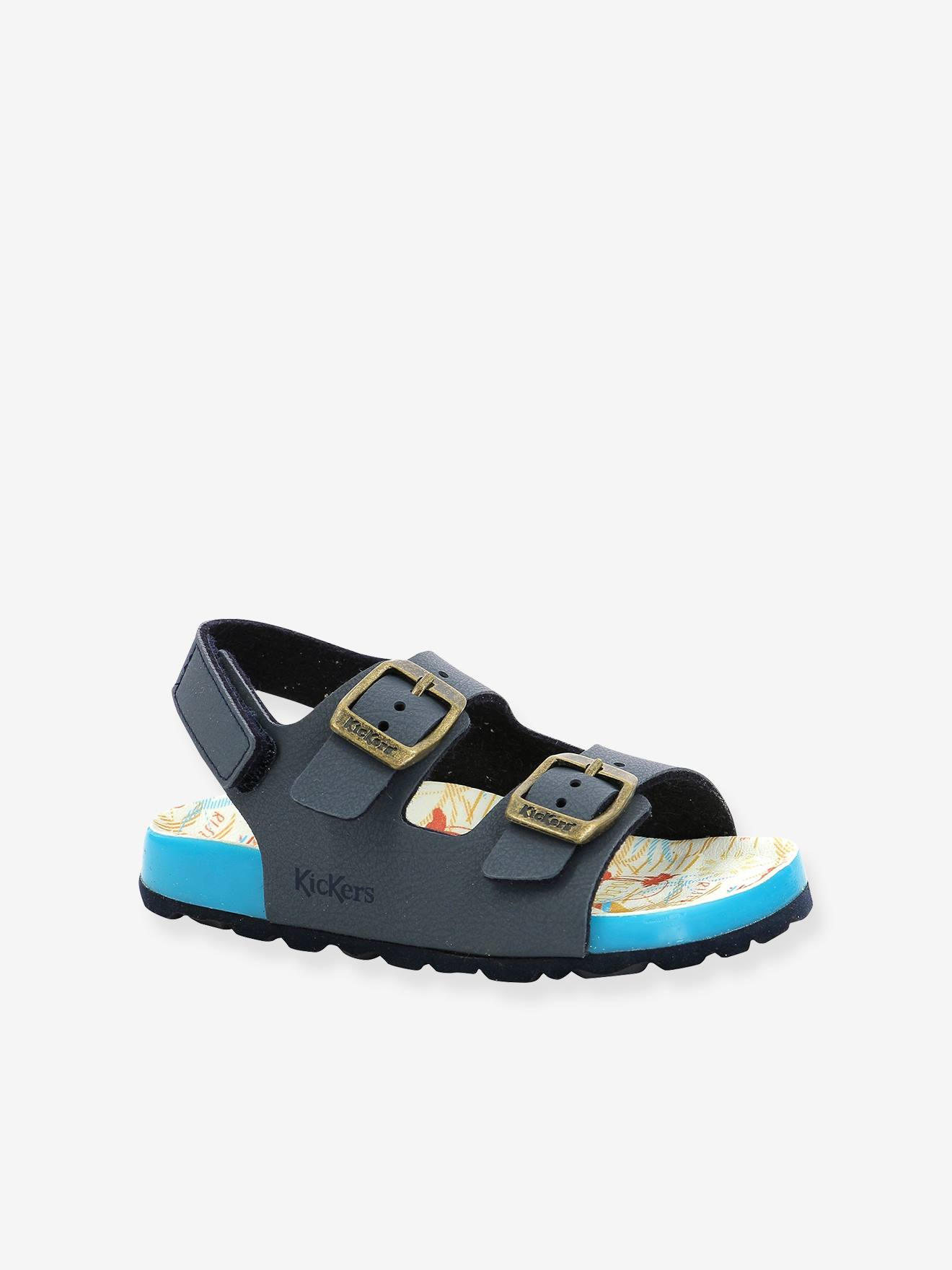 Sandálias infantis KICKERS® Sunyva em couro, cor cobre iridescente