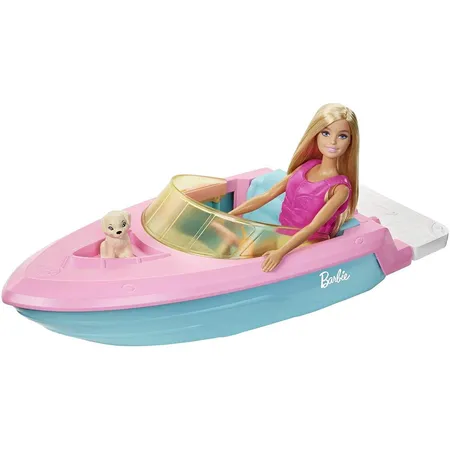 Barbie Boot-Spielset mit Puppe inkl. Haustier Hündchen und Zubehör
