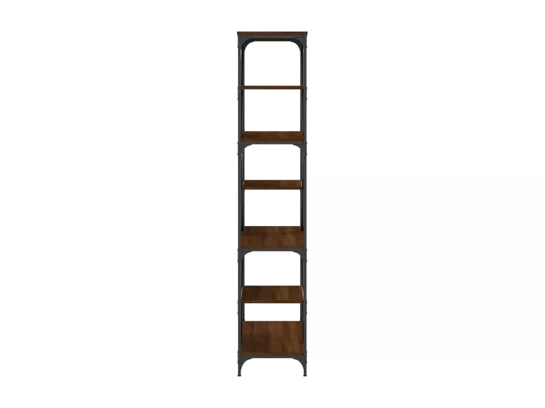 Bibliothèque chêne marron 91x36x176 cm bois ingénierie et acier