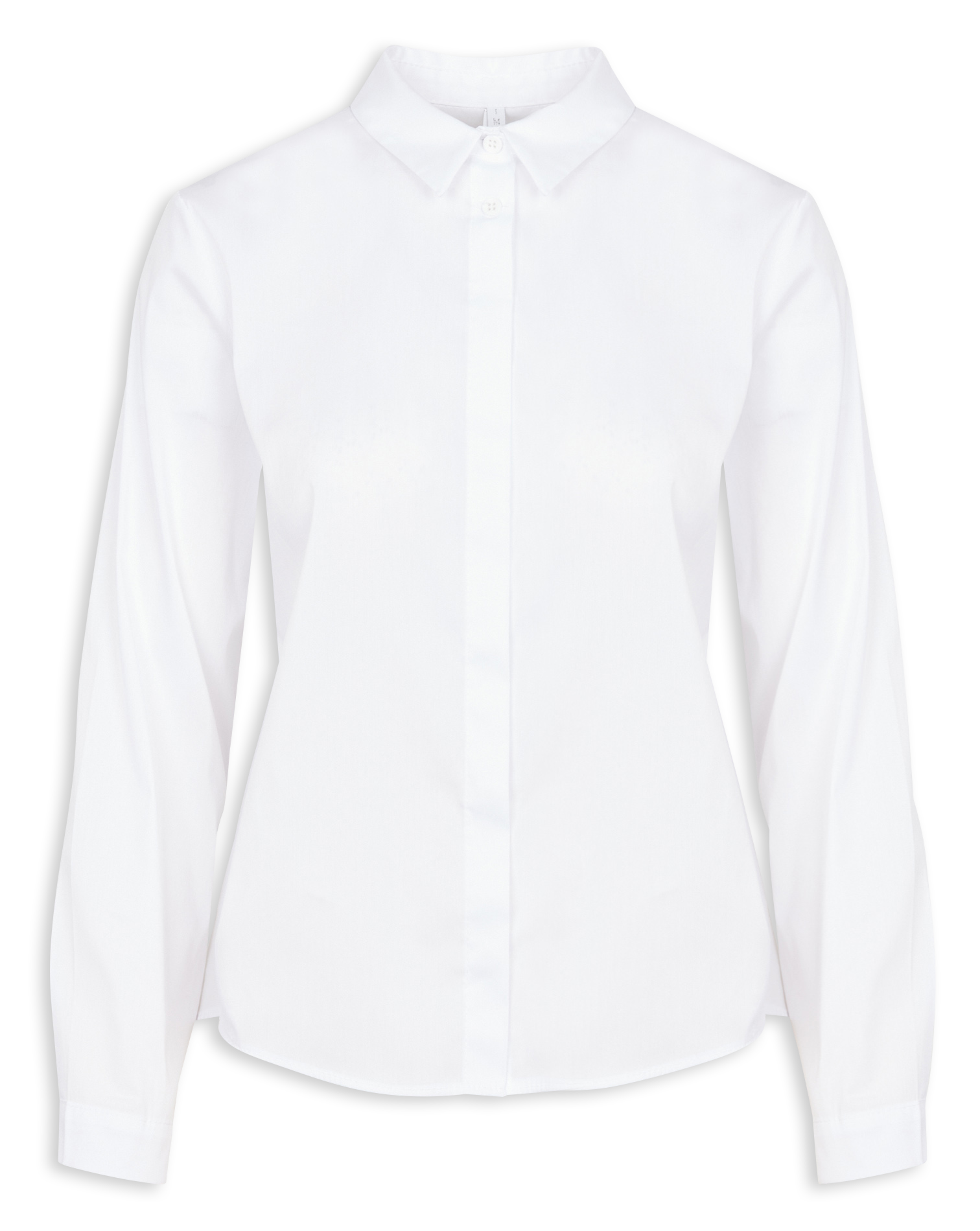 Chemise ample à col classique en coton mélangé | Blanc