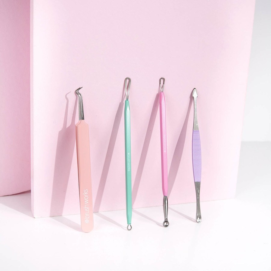 Brushworks HD Pastel Blackhead & Blemish Remover Set 4pcs