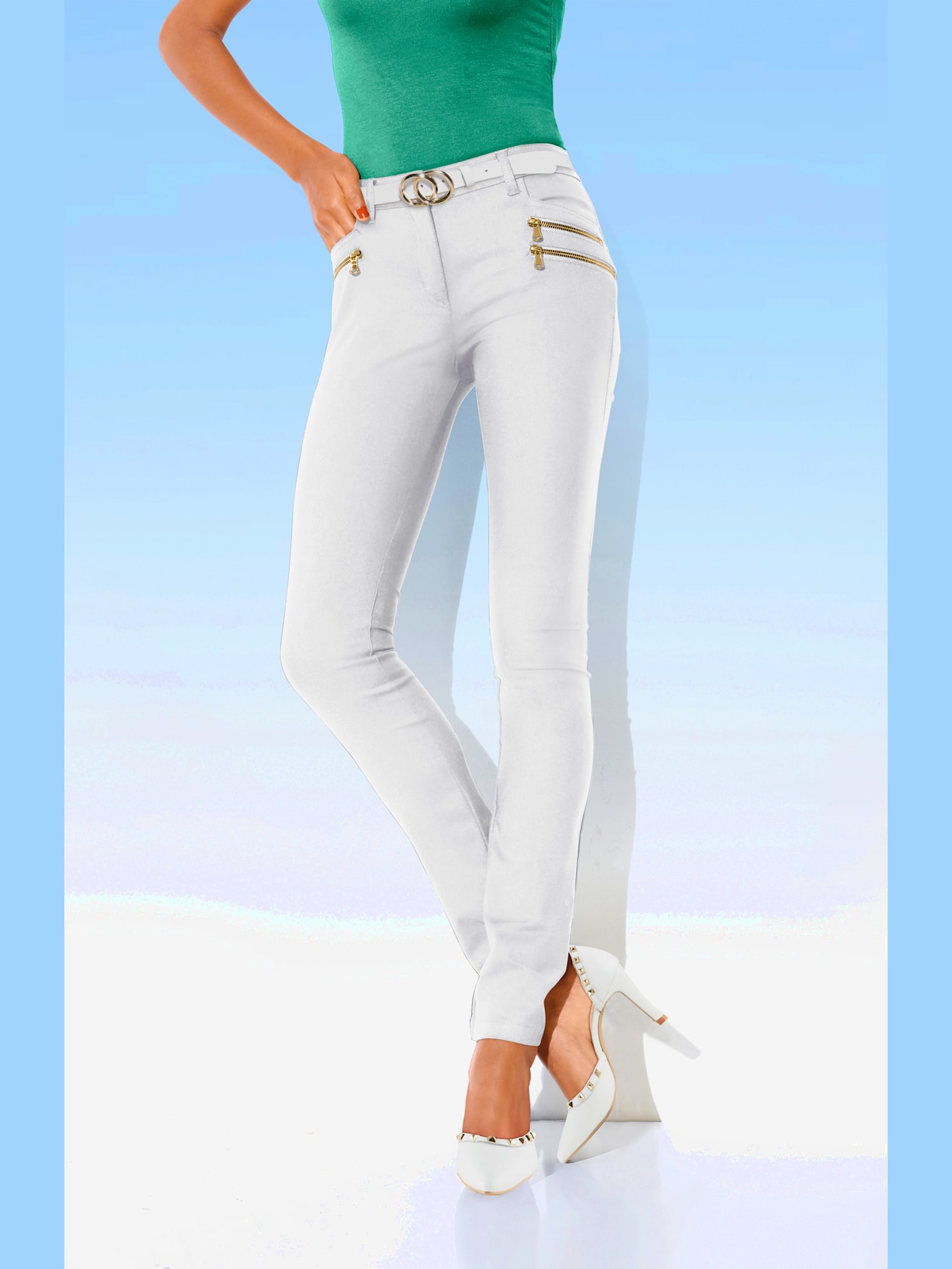 Pantalon effet ventre plat extensible