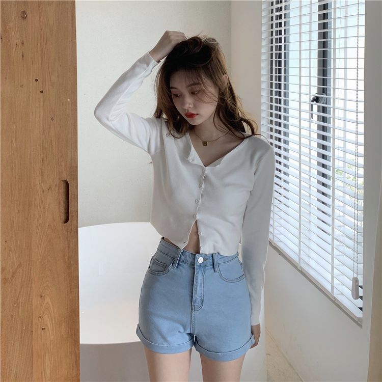 Chisan - Denim shorts met hoge taille
